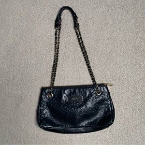DKNY black ostrich print vintage Y2K adjustable strap purse